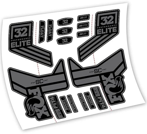 Fox SC 32 Elite Performance 2018 Vinyl-Aufkleber Gabel (TF - Traffic Grey)