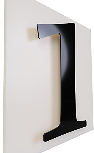 Chiffres pour maison / numéro de maison - 30 cm - Aluminium brillant - Noir (1)