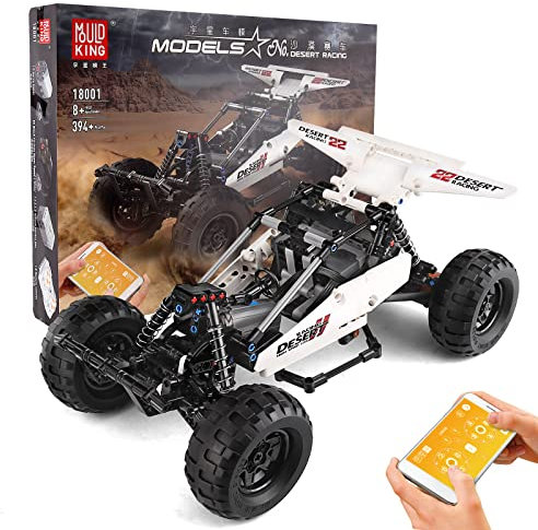 Mould King 18001 Technologie Offroad Rennwagen, 394 Stück Mit 3 Motoren, Modellbaustein Der Mechanische Gruppe Serie Für Extreme Offroad Fahrzeuge, Kompatibel Mit Der PF Buggy 2 Spielzeug