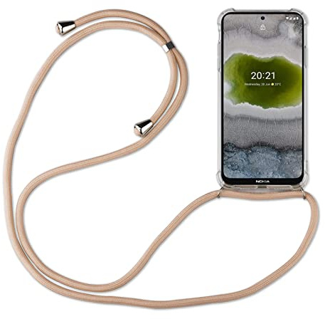 betterfon Hülle Kompatibel mit Nokia X10 / X20 | Handykette Smartphone Halskette Hülle mit Band | Handyhülle mit Kordel zum Umhängen Kompatibel für X10 / X20 | Beige/Braun