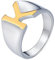 Dsnyu Ringe Männer, 10mm Siegelring Zweifarbiger Buchstabe K, Edelstahl Ring Gold-Silber für Ehemann, Größe 57 (18.1)