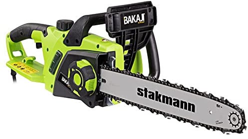 BAKAJI Motosega Elettrica 2400W, Elettrosega a Catena con Lama 40 cm per Tagliare Rami e Legno, Sega con Velocità 15m/s, Taglio Massimo 35 cm Diametro e Alimentazione 220/240V - 50Hz
