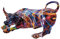 Fonowx Harz Stier Figur, Bunte Stier Figur, Stier Spielfigur, Desktop-Ornamente Stier, Mordern Abstrakte Stier Kunstwerk Desktop Dekoration für Home Office Schreibtisch Büro Wohnzimmer, Stil A