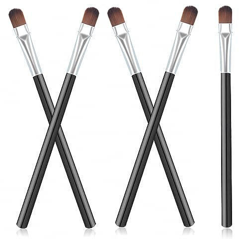 5 Pièces Pinceau Eyeliner Angle Professionnel Maquillage Des Yeux Ultra Mince Biseauté Plat Sourcils Ensemble Doublure Serrée Pour Ombre À Paupières Gel Poudre Crème Liquide Femmes Filles
