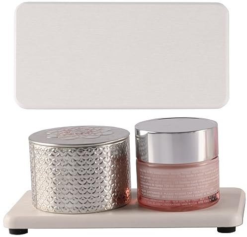NiuYichee 2 x Badezimmer-Waschtisch-Tabletts (16 x 8 cm), Kieselgur-Untersetzer, Seifenschale, wasserabsorbierender Stein für Handseife, Pflanzen und Kosmetikflaschen im modernen Zuhause
