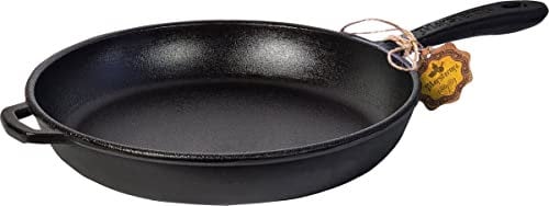 WDMT Maysternya Cast Iron Frying Pan - Diameter 22 x 4 cm - Cast Iron Pan for All Heat Sources - Metal Handle - Black - PFAS-Free