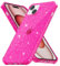 Svanove for iPhone 15 Phone Case Clear Glitter, Cute Bling Sparkly Shiny Cover, Neon Transparent Fluorescent Bright Color, Thin Slim Soft Silicone Flexible TPU for Women Girl, Hot Pink