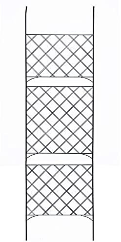 MOooy Lauben, Gartenlauben, Gartenspalier für Kletterpflanzen, Wanddekoration im Freien oder rosa Blumen, Weinrebe, Efeu, Clematis, groß (schwarz) (schwarz 80 x 290 cm)