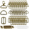 Drehbare Karabinerhaken D-Ringe Mit Drehgelenk Schlüsselanhänger Triglide-Schiebeschnalle 100 Stück Gurtversteller Metall Magnetknöpf Schnallen und Verschlüsse 32mm Bronze für DIY Nähen Zubehör