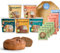 Brotrausch Dinkelbrot Brotbackmischung (5 x 400g) – inkl. Brotbackform aus Holz - natürlich, vegan und ohne Chemie - mit Dinkel, Roggen & Vollkorn, Brot backen