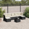 QJBSAVVA 8-TLG. Garten-Sofagarnitur, Loungemöbel Terrasse Balkon Sofa Balkonstühle Eckbankgruppe Geeignet für Wenig Platz Balkon Garten Außen mit Kissen Schwarz Poly Rattan