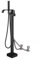 Freistehende Wannenarmatur Schwarz, Badewannenarmatur Aus Messing 360° Schwenkbar Badezimmerarmatur Bodenmontage Mit Handbrause Für Wanne, Freistehende Badewanne (Black-B)