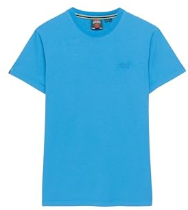 Superdry Herren Essential Logo T-Shirt mit Neon-Stickerei Atomar Blau XXXL