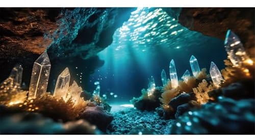 MIRRORANG 120x61cm Unterwasser Aquarium Hintergrund Bunte Berg Höhle Steine Hintergrund Unterwasser Thema Fisch Tank Poster