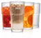 INSETLAN Wassergläser Set 4 Stück - 600ml / 20oz Große Geriffelte Gläser für Cocktails, Eiskaffee, Saft & Wasser | Spülmaschinenfestes Premium Glas