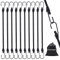 BYZANDQI Spanngummi mit Haken, 10er-Set Gepäckspanner 30cm Expander mit Haken, Spanngurte Gummispanner für Gepäck Camping Ladesicherungen (30cm x 10stk)