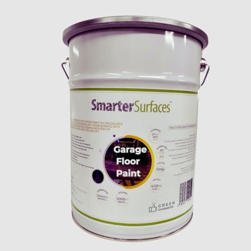 Garage Floor Paint 5L Kit (Grey Matte) Garage Floor Coating Kit - High Performance Polyurethane | Smooth Grey Garage Floor Paint | Low odor Floor Coating for Garage, Workshops, Basements (270 Sq Ft)