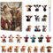Highland Cow Adventskalender 2024, Christbaumschmuck Countdown-Kalender, 24 Tage Weihnachts-Countdown-Kalender mit 24 Hochlandrinder-Acrylanhänger