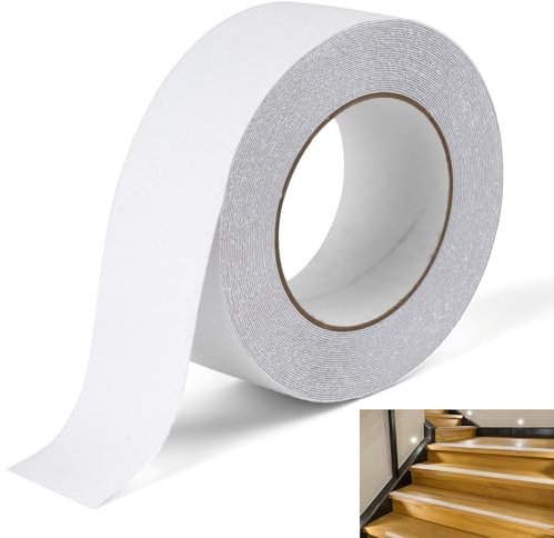 Maxmoc Antirutsch Klebeband,Transparent Treppe Anti Rutsch Klebeband,Wasserdicht Anti Rutsch Band,Selbstklebend Sicherheitsband für Treppe Schritte Bad Drinnen und Draußen(10m × 5cm)