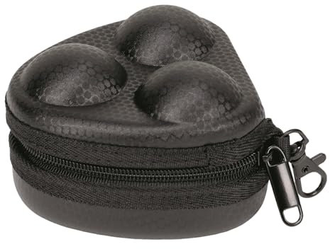 Tibhar Tischtennis Balltasche Hexa | Ball-Case für 3 Tischtennis-Bälle mit Karabinerhaken | schwarz