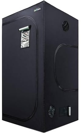 SunStream Grow Tent Tente de Culture Grow Box 60x60x140 cm Hydroponique Tente de Croissance avec Fenêtre d'Observation pour Plantes (Noir, 24x24x56)