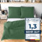 Wolkenfeld Bettwäsche 135x200 4teilig Grun - kuschelig weich & bügelfrei - 2X Bettbezug + 2X Kissenbezug 80x80 - Ganzjahres Bettwäsche-Sets