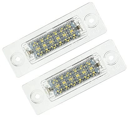 Ynzeyx Number Plate Light, 2Pcs WaterProof LED Rear License Plate Lamps Taillight Compatible with V-W T5 Touran Jetta Passat Caddy Golf Plus Transporter Skoda