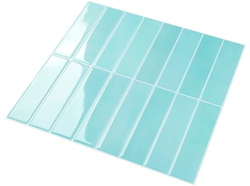 ReWallpaper Stick on Tiles 3D Blue Self Adhesive Kitchen Wall Tile Sheets 3 Pack Tile Stickers Art Deco 30.5X30.5CM Stick on Tiles for Bathroom Splashback Wall Blue Waterproof Sticky Tile Removable