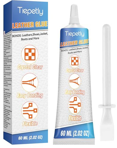 Tiepetly Leather Glue Extra Strong Waterproof 60ml for Leather, Shoes, Jacket, Wallet, Belt and Sofa