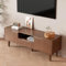 HARELA TV-Schrank, TV Lowboard Mit Schubladen, TV Schrank Fernsehschrank Mit Stauraum, Sideboard Möbel Für Wohnzimmer Schlafzimmer, Einfaches Liniendesign(Dark Brown,120cm/47.2in)