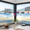 Milchglasfolie Gelber Himmel Blau Fensterfolie Selbstklebend Milchglasfolie Fenster Bad Fenster Sichtschutzfolie Fensterfolie Blickdicht Folie für Fenster Folie Fenster Sichtschutz 38x120cm/1 Pcs