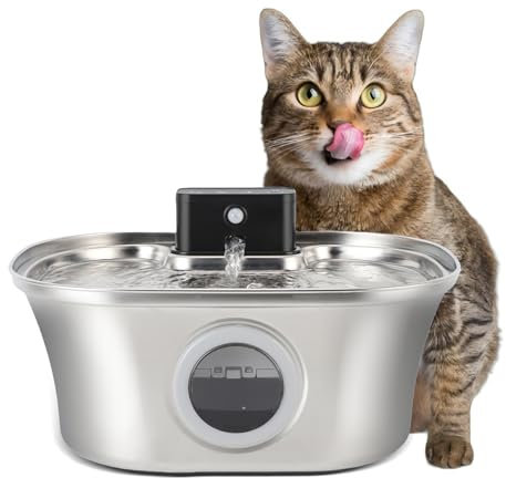 Fontaine a Eau Chat sans Fil, 3,2L Fontaine à Eau pour Chat à Pile, 5000 mAh Rechargeable Batterie, Silencieux Distributeur Eau Chats Automatique (Forme de Navire, 3,2 L)
