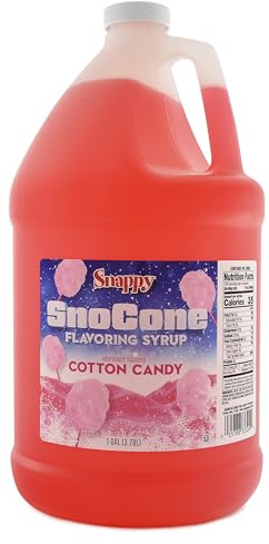 Snappy Cotton Candy Sno Cone Syrup, 1 Gallon (128 oz), Ready to Use for Snow Cone Machines and Shaved Ice