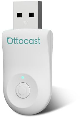 Mejorado 2025 2-en-1 Adaptador inalámbrico CarPlay y Android Auto, OTTOCAST Mini para iOS 10+ y Android 11+, Convierte CarPlay por Cable a inalámbrico, Compatible con USB-A y USB-C (Blanco)