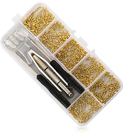 Professional Eyeglass Repair Kit,18-in-1 Precision Screwdriver Set with Nose Pads, Screws & Tools for Glasses, Sunglasses, Watch & Jewelry Repair (Gold,160pcs)