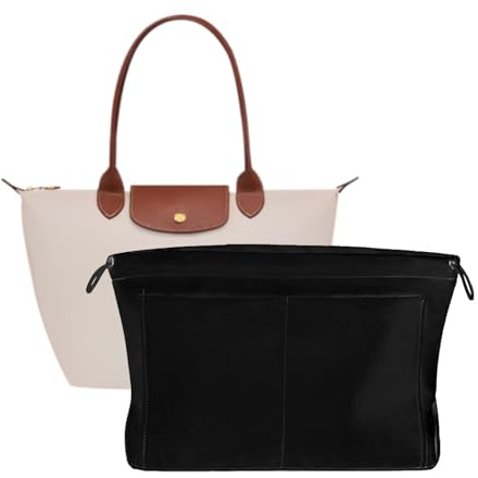 xiruiubao Taschenorganizer Shopper,Handtaschen Organizer,Taschen Organizer Shopper,Innentasche für Handtaschen,Abriebfest und Atmungsaktiv,Innentasche für Handtasche(Schwarz,Mittel)