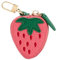 Kotkiddy Süßes Leder Taschencharm Y2k Schlüsselanhänger mit Reißverschluss Schulmädchen Handtaschencharm Accessoires Ästhetisches Zubehör（Erdbeere）