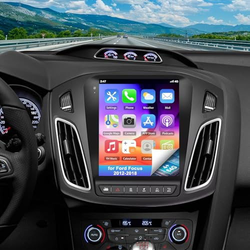 Car Radio Android 13 GPS Navigation Stereo for Ford Focus 2012-2018 4+64G, Support Wireless Carplay Android Auto, 9.7 Inch Touchscreen Bluetooth Wifi FM/SWC/RDS Mirror Link Split Screen Backup Camera