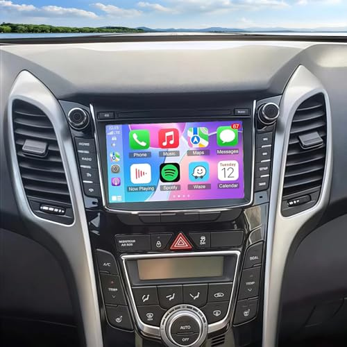 Car Stereo Radio Carplay Compatible for Hyundai i30 GD 2012 2013 2014 2015 2016 2017 Android 14 7inch GPS Navigation Wireless Carplay & Andriod Auto Touch Screen Bluetooth,WiFi/FM/RDS Radio