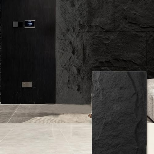 3D-Wandverkleidungs tapete Schwarze Kunststein-Wandpaneele Im Industriestil,leicht Zu Schneidende Felswandpaneele, Geeignet For Renovierung Und Sanierung Der Immobilie(4PCS Black)