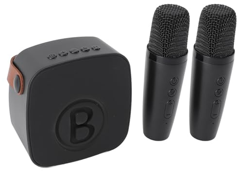 Generic Haut-Parleur de Chant karaoké, Petite Machine de karaoké électronique Professionnelle pour Les Fêtes (Double Micro)