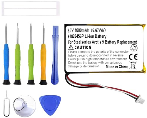 ERYNK FT823456P Replacement Battery Compatible with Steelseries Arctis 9 Wireless Gaming Headset Replacement Battery with Tool Kit