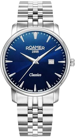 Roamer - Armbanduhr Date Classico Gents - Quartz Uhrwerk - Gehäusebreite: 40 mm - Edelstahl - 3 ATM