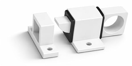 IdeaGenesis - Golpete para Ventana, Puerta, Armarios y Cajones | Retenedor Portón Valla Fuerte Interior y Exterior | Tirador Horizontal y Vertical (Blanco)