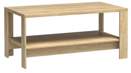 Masseno Couchtisch Syndra, Eichefarben, 120x57x65cm, Modern Wohnzimmertisch für Couch, rechteckig Beistelltisch, Laminierte Spanplatte