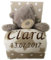 KIDDI-MEDIA Babydecke mit Name & Geburtsdatum Bestickt inkl. Plüsch Stofftier - Geschenk Taufe Geburt/CE-Zertifizierung (Beige/Weiss - TEDDYBÄR)