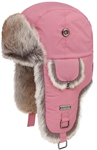 Barts Karo Kamikaze Kinder Fliegermütze Pilotenmütze Wintermütze - Kindermützen Lapeer Skimützen mit Ohrenklappen, Futter, Klettverschluss Herbst-Winter Winter - One Size rosa