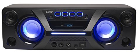 Denver BTB-410NR Tragbarer Bluetooth-Lautsprecher (2X 20 Watt, USB) schwarz