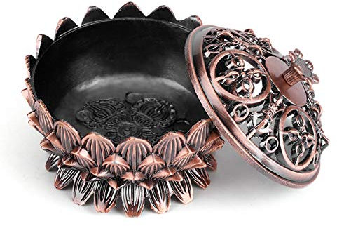 Quemador de Incienso, 1 Unid Vintage Lotus Forma Aleación de Incienso Quemador Censer Holder Tool Decoración del Hogar Ayudas para el Sueño