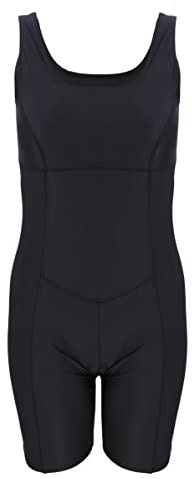 Aquarti Costume da Bagno Intero con Pantaloncino da Donna, Nero/Cuciture Nero, 44